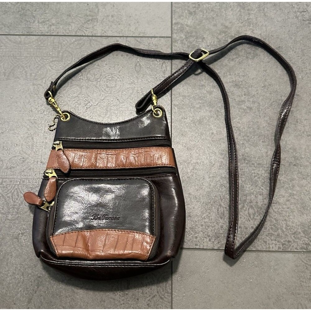Bellerose Crossbody Purse Small brown Tan Adjustable Strap Bag boho chic